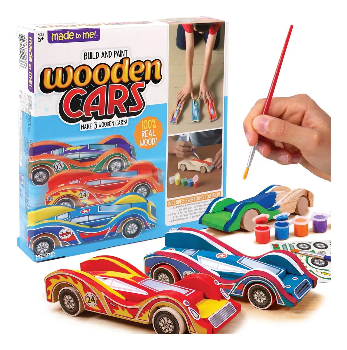 Kit de Coches de Madera para Construir y Pintar Manualidades DIY | Juguete Educativo Creativo para Niños | Fomenta Habilidades Manuales | Ideal para Decorar y Regalar