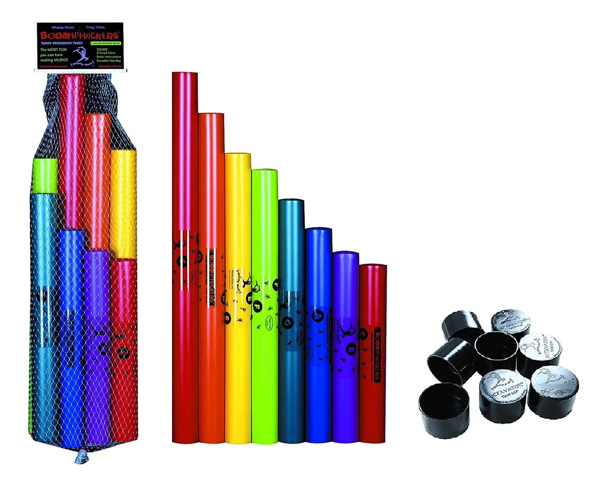 Juego Boomwhackers Escala C Mayor 8 Piezas Octavadores Blanco - Instrumento Musical Educativo y Divertido para Niños y Adultos