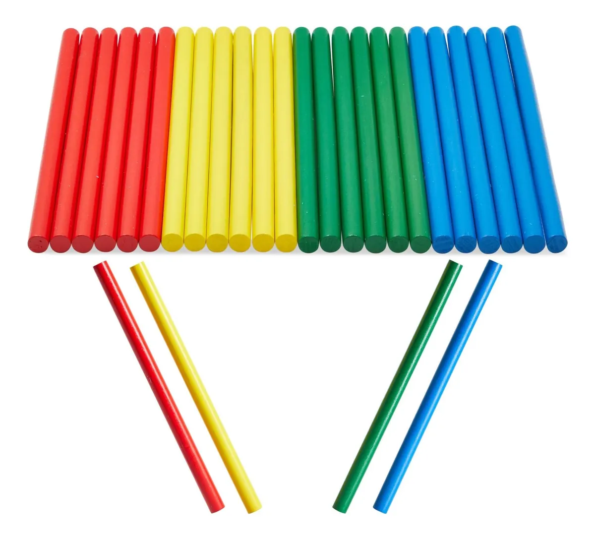 Pack 24 Palos de Ritmo para Niños 30cm Madera Color Amarillo - Ideal para Clases de Música, Percusión y Juegos Educativos