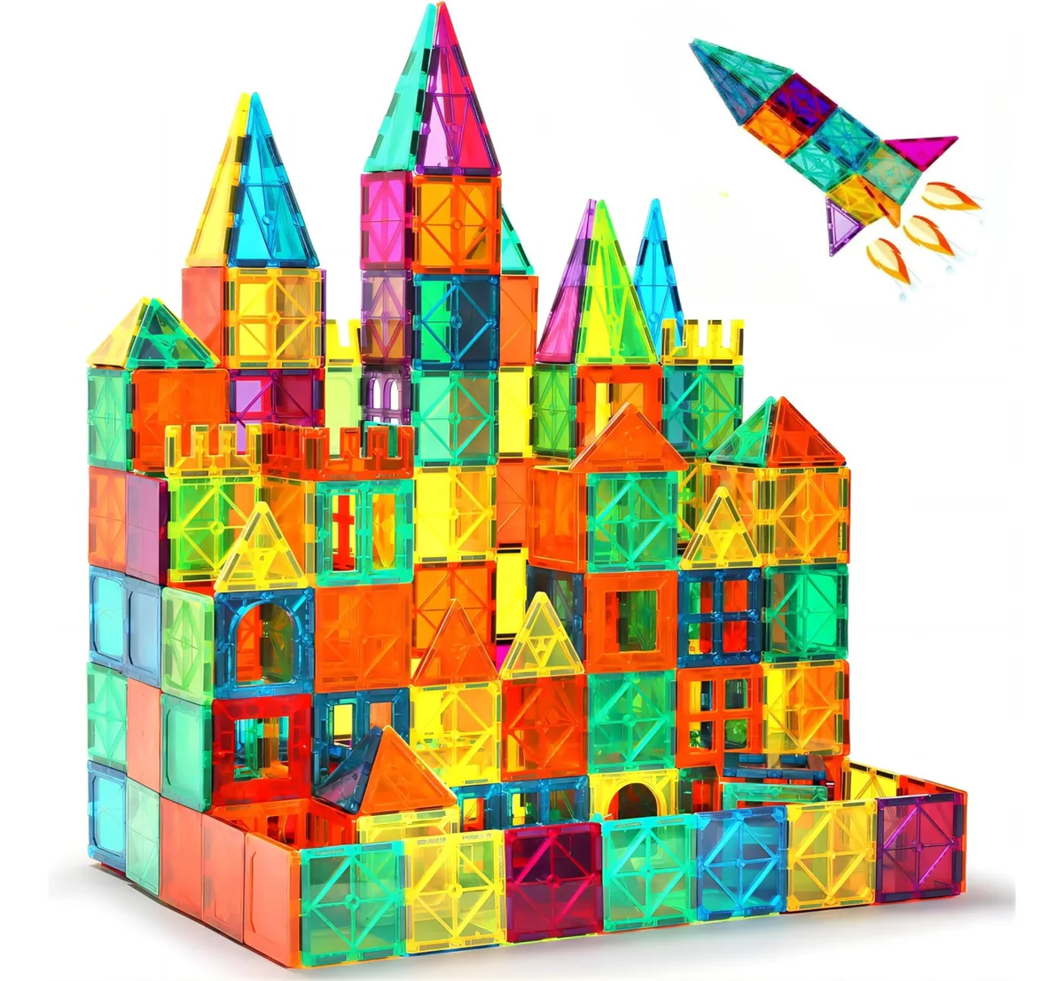 Azulejos Magnéticos de Construcción STEM 64 Piezas: Juego Educativo para Niños, Fomenta la Creatividad y Habilidades de Diseño