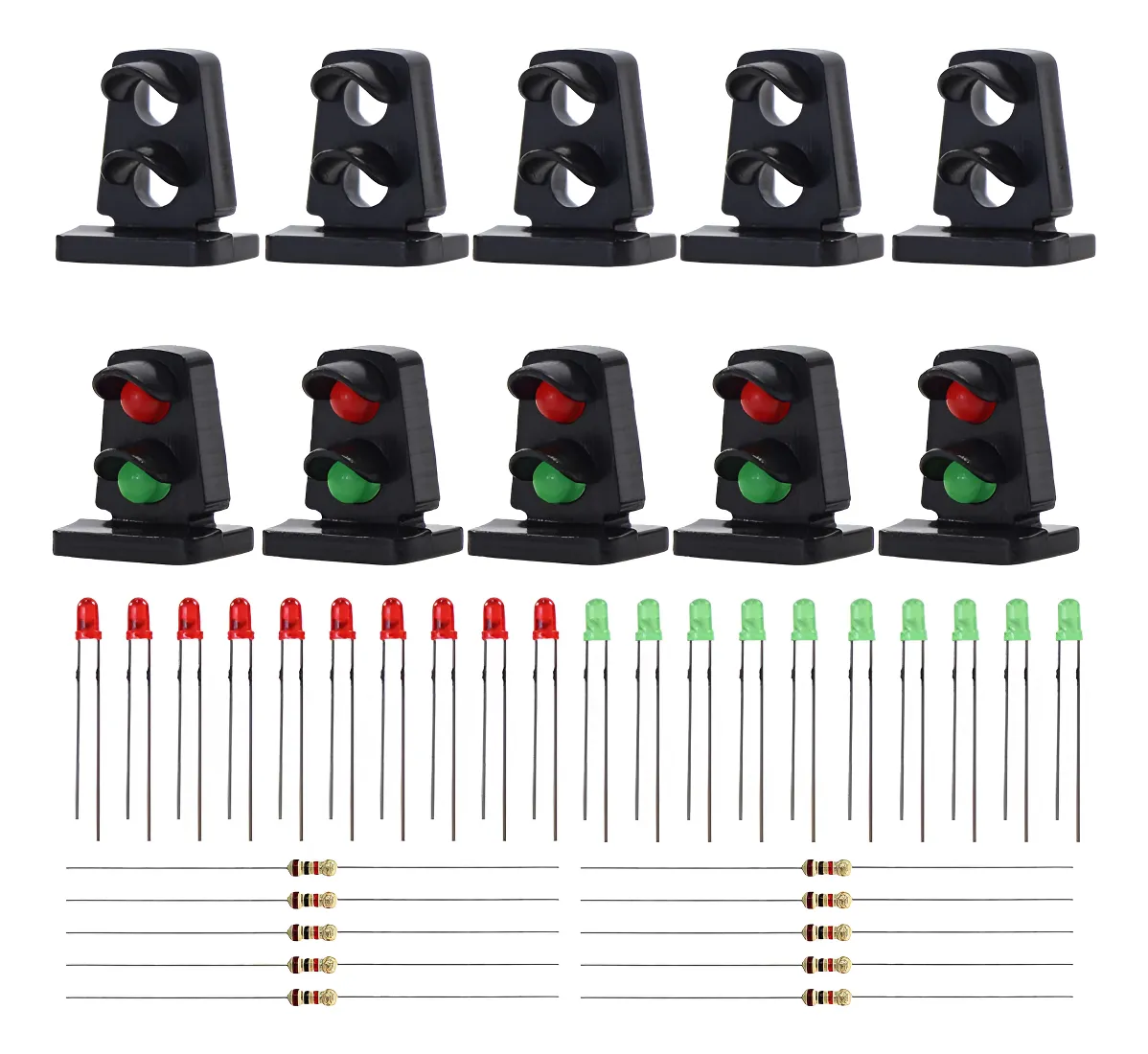 10 Luces LED para Maquetas Escala HO OO JTD21: Iluminación Detallada y Realista para Modelismo Ferroviario y Dioramas. Efecto Fachada Brillante.