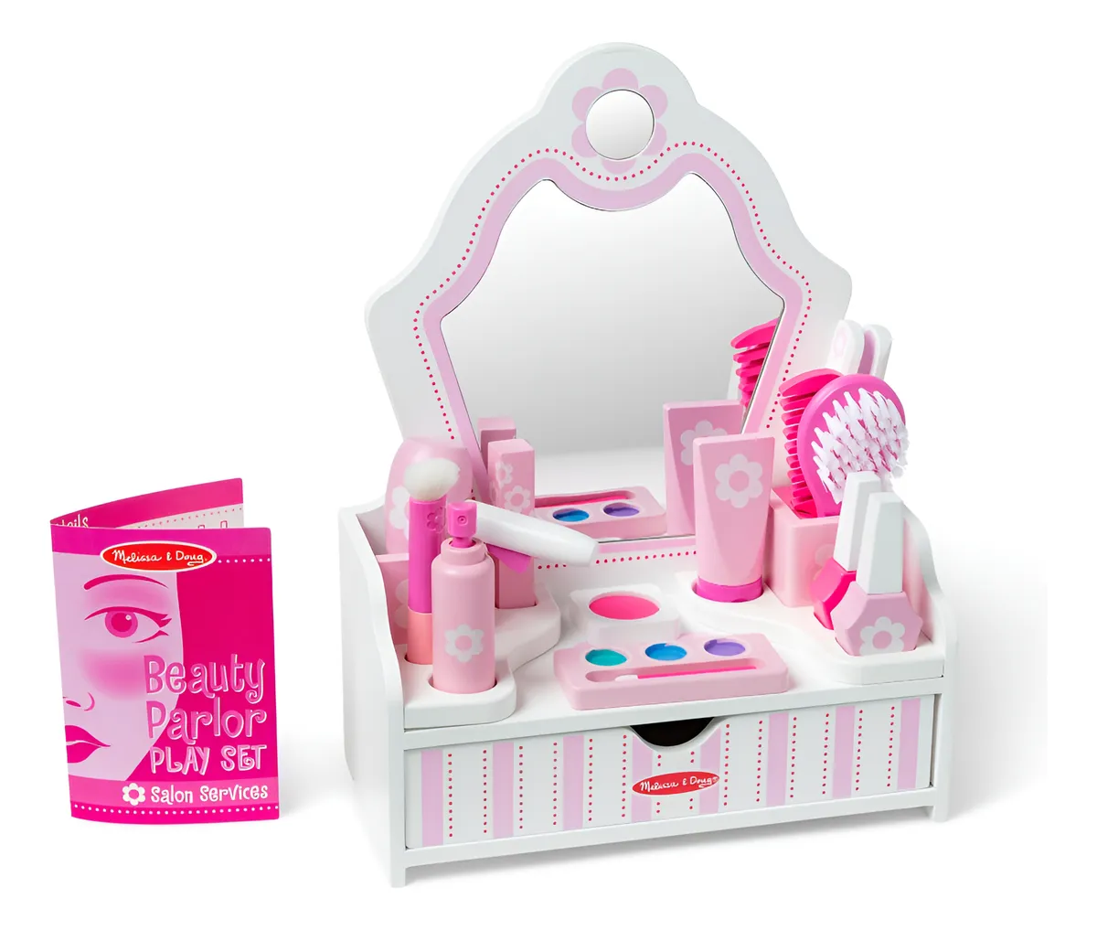 Juego de Salón de Belleza de Madera 18 Piezas Multicolor para Niños - Juguete Educativo Creativo y de Desarrollo Infantil