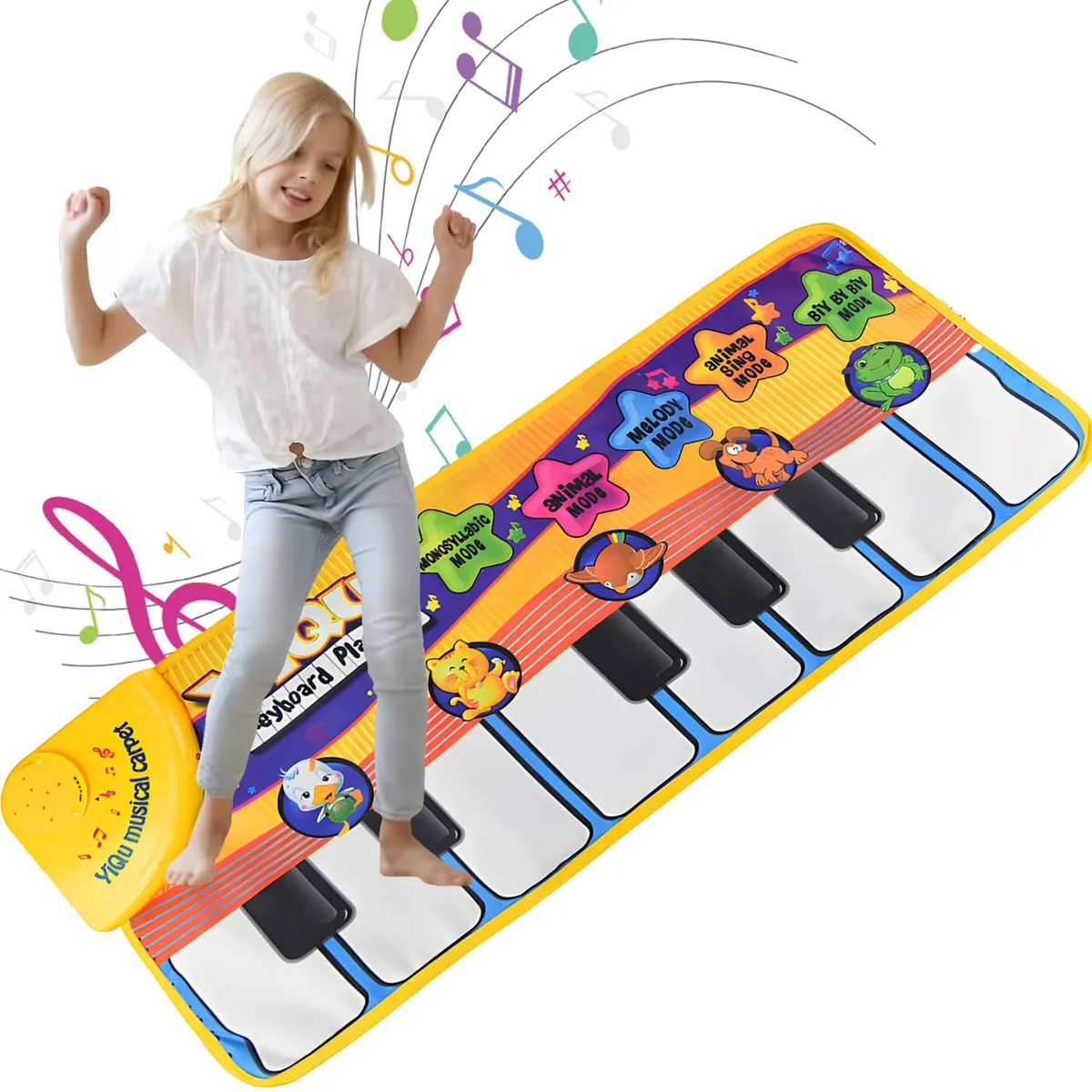 Alfombra Musical Educativa para Niños - Interactivo Piano Táctil - Juguete de Aprendizaje Divertido - 72 x 28 cm - Multicolor