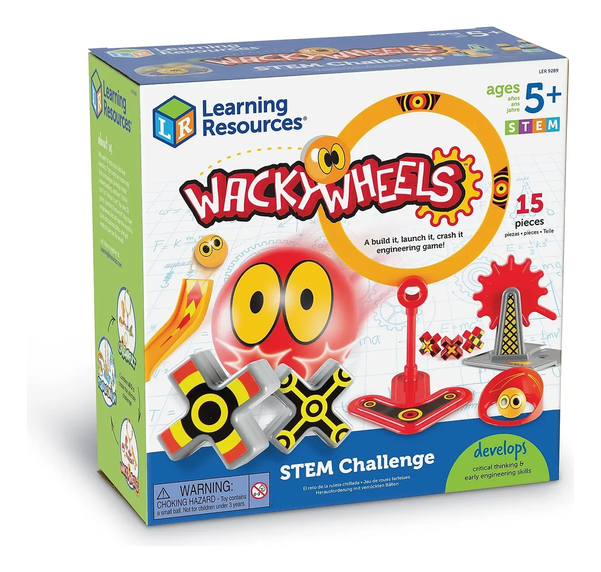 Desafío STEM Learning Resources Wacky Wheels 15 Piezas Multicolor: Juguetes Educativos STEM, Construcción y Diseño para Niños