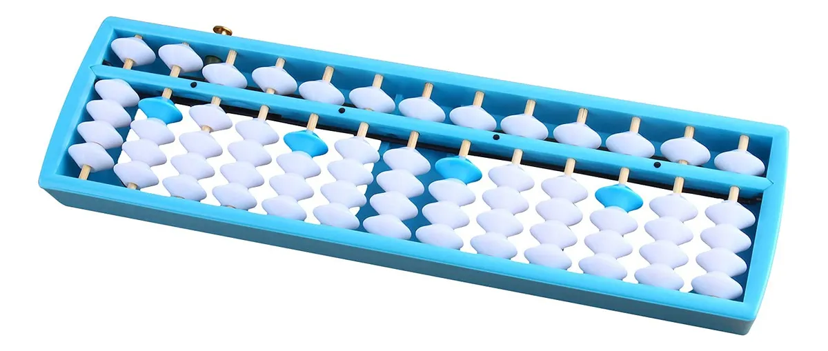 Ábaco Aritmético Profesional de Abalorio 13 Columnas Azul con Botón Reiniciar | Herramienta Educativa de Cálculo para Niños y Adultos | Diseño Duradero y Estimulante Visualmente | Fomenta Habilidades Matemáticas