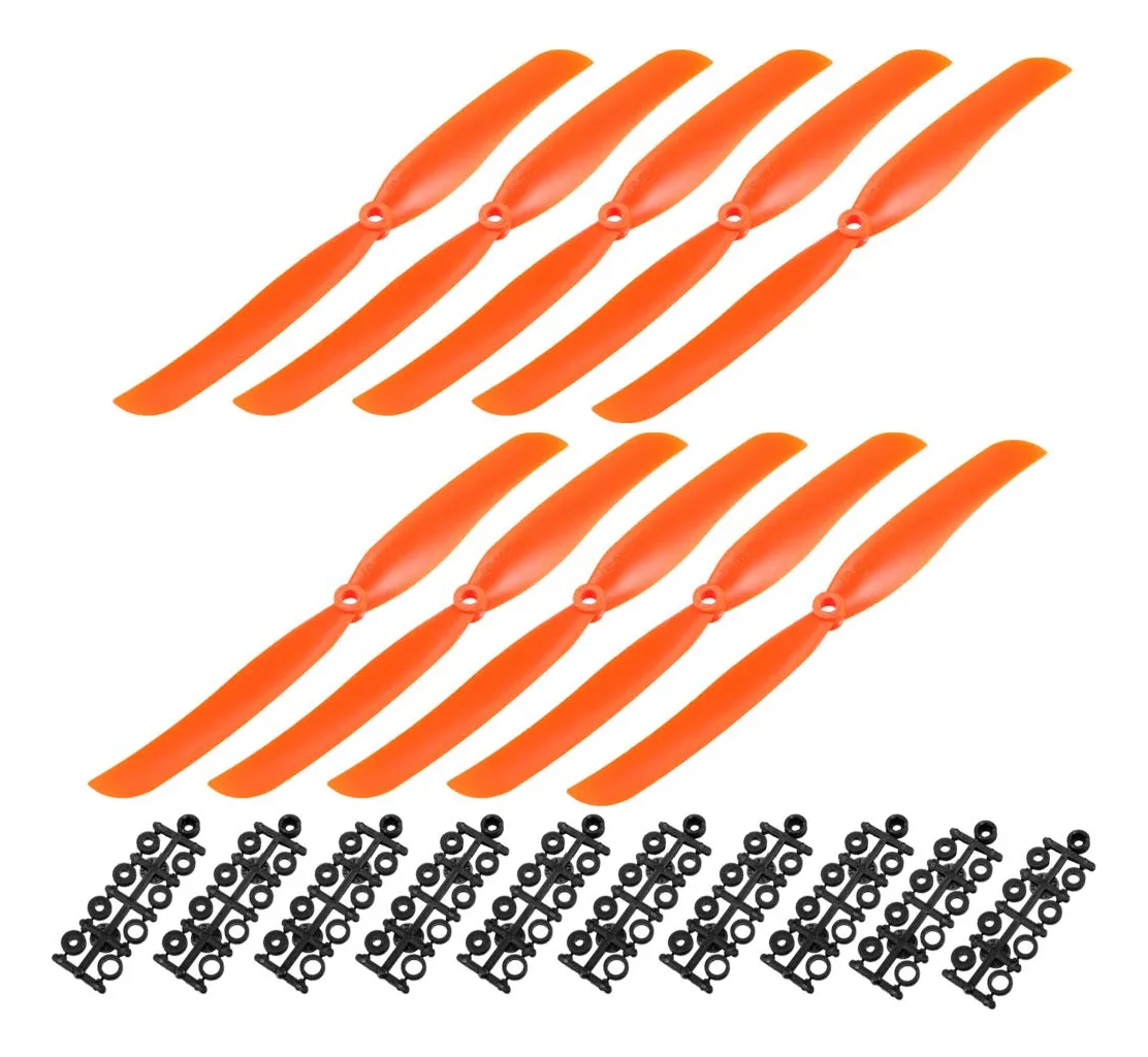 Hélices RC 9x5 Pulgadas (10 Unidades) Naranja para Aviones de Radio Control, Alto Rendimiento y Durabilidad