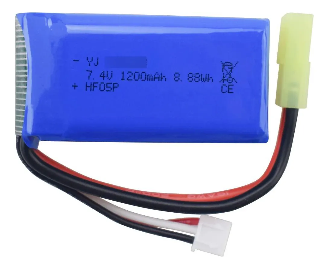 Batería de Litio 7.4V 1200mAh para Coches RC 1/18 Off-Road - Potencia y Rendimiento Mejorado - LiPo RC Coche Compatible