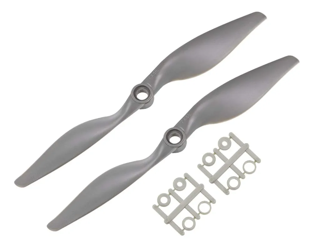Hélices RC 2 Palas para Avión Juguete de Nylon Gris | Recambio y Mejoras | 17.78 cm | Pack 2 Unidades