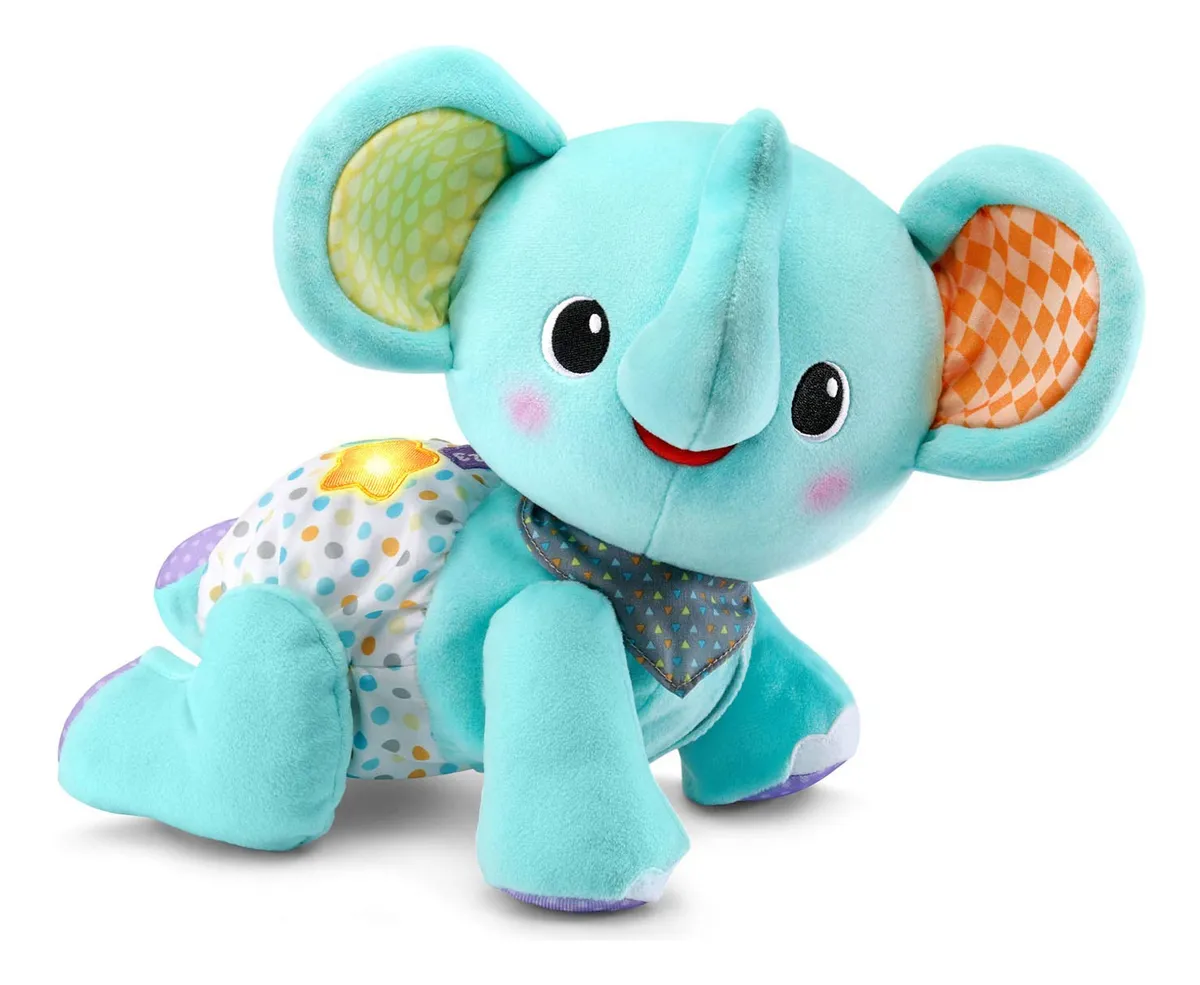 Elefante de Juguete Vtech Explorar y Arrastrar Verde Azulado para Bebés - Juego Educativo Interactivo, Fomenta el Desarrollo Motor y Sensorial, Juguete Musical para Niños Pequeños