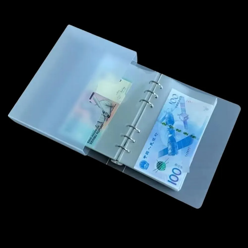 Álbum para Divisas 100 Bolsillos, Portátil y Transparente - Guarda tus Billetes y Colección con Estilo y Seguridad - Medidas 18 x 10 cm