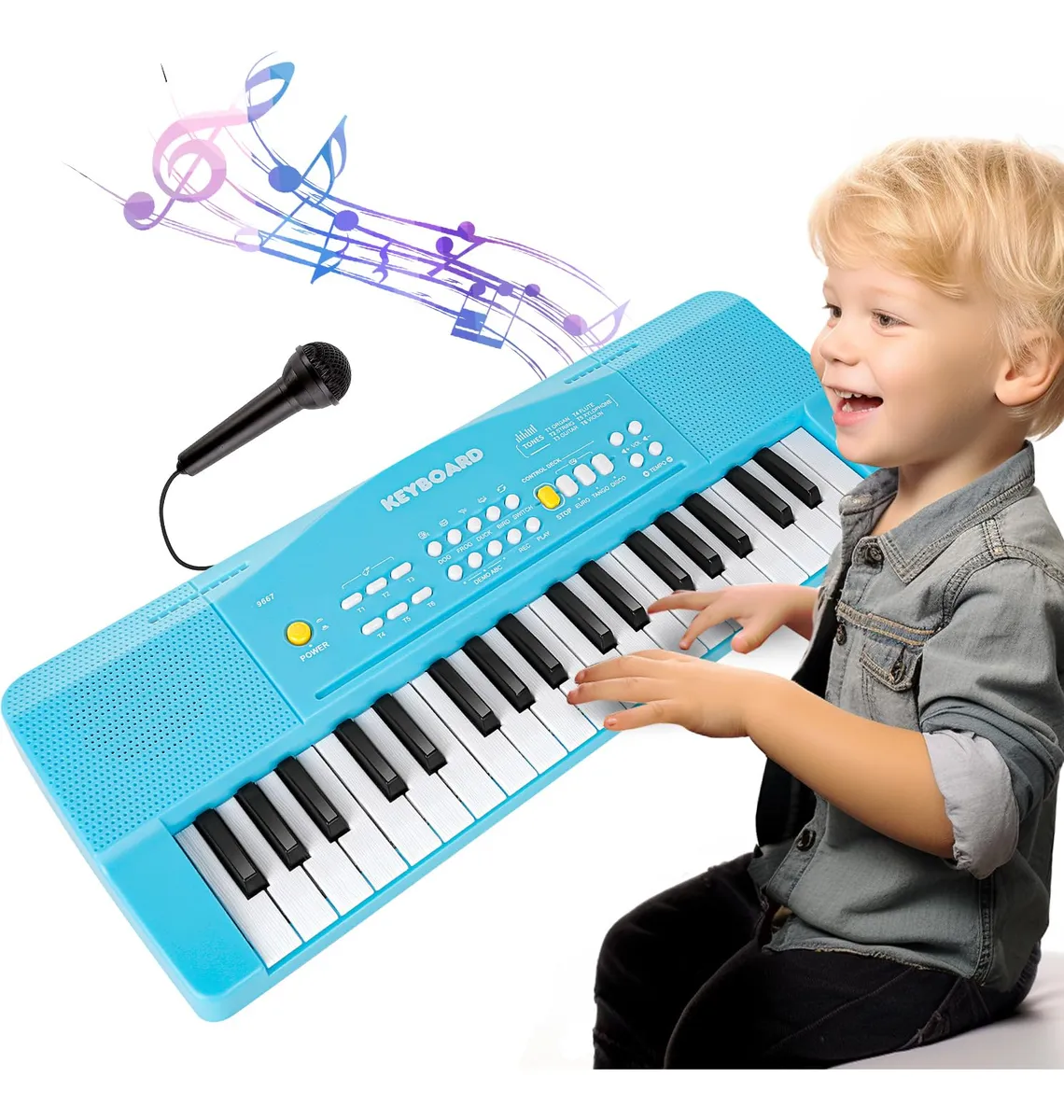 Piano Electrónico con Micrófono, 37 Teclas Teclado Eléctrico Digital de Piano Instrumentos Musicales Juguete para Niños Piano Electrónico con Micrófono, 37 Teclas Teclado Eléctrico Digital de Piano Instrumentos Musicales Juguete para Niños