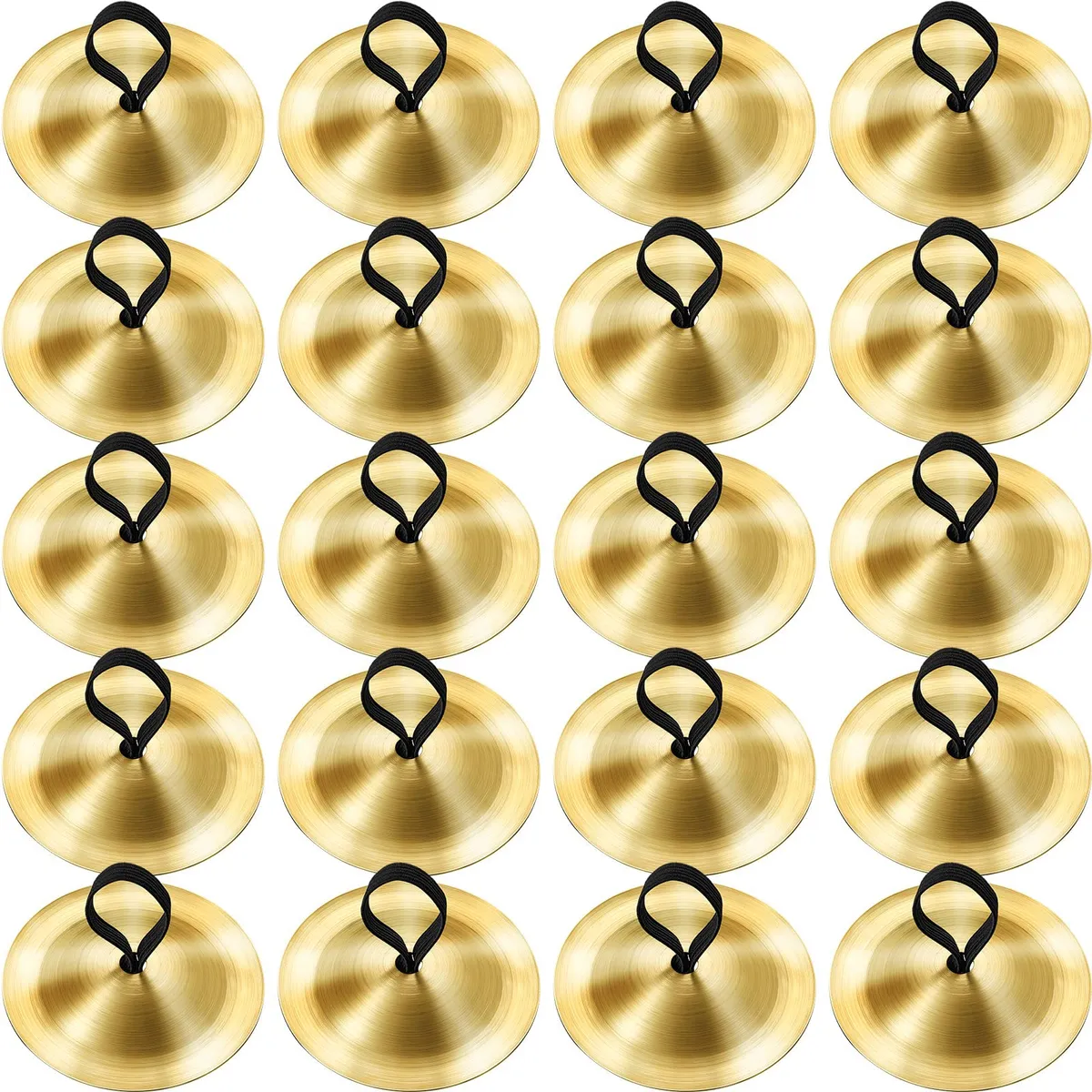 20 Platillos de Dedo para Danza del Vientre Profesional en Dorado Oro - Accesorios para Belly Dance de Alta Calidad - Sonido Vibrante y Auténtico