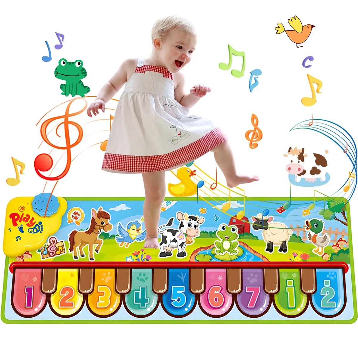 Alfombrilla de Música Teclado Plegable para Niños 85x30cm - Piano Interactivo con Sonidos Divertidos y Aprendizaje Musical - Juguete Educativo para Desarrollo Infantil