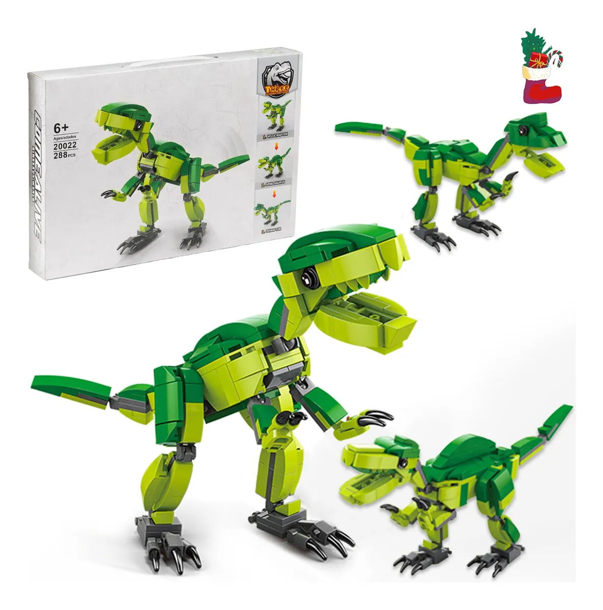 Juguetes De Construcción Dinosaurios 3 En 1 Para Niños: Kit STEM Educativo, Fomenta la Creatividad y Habilidades Motoras, Diseño Realista, Regalo Ideal para Cumpleaños y Festividades