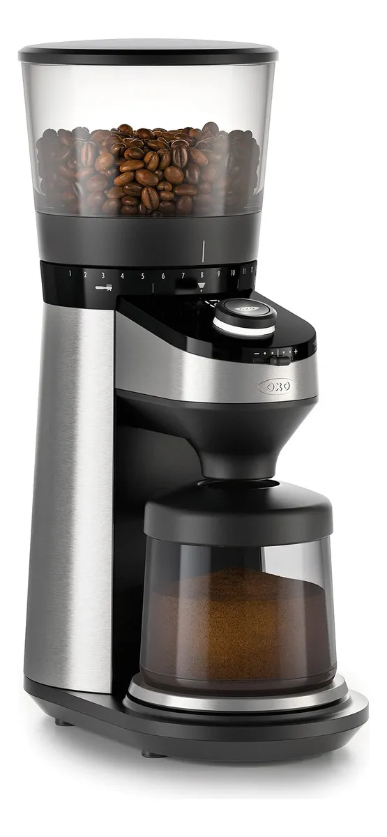 Molinillo de Café Cónico OXO con Báscula Integrada de Precisión - Molienda Ajustable para Espresso, Filtro y Prensa Francesa - Diseño Elegante y Duradero