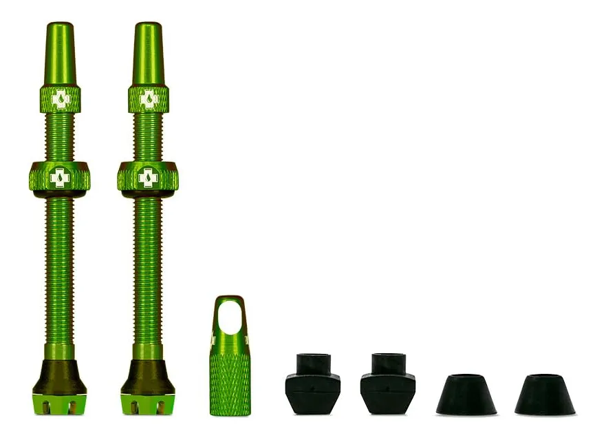 Válvulas Tubeless Muc-Off V2 44mm Verdes | Rendimiento Superior para Ciclismo MTB y Carretera | Sellado Fiable | Accesorios Esenciales para Ruedas
