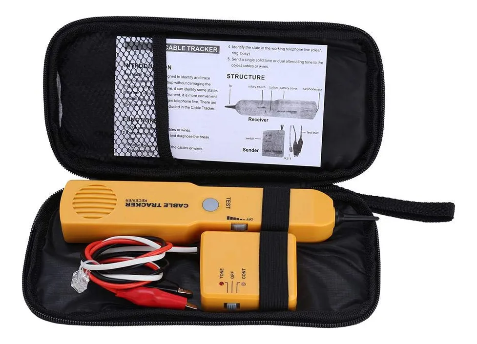 Probador de Red Portátil Buscador de Cables: Kit Profesional para Rastreo y Diagnóstico de Redes Ethernet y Cables LAN - Herramienta Esencial para Instalación y Mantenimiento