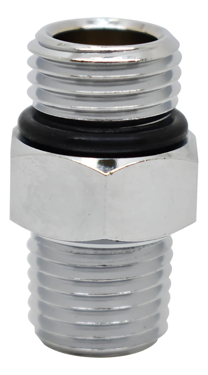 Adaptador NPT Macho 9/16 a 1/4 Pulgadas para Conexiones Hidráulicas y Neumáticas, Acero Plateado Resistente