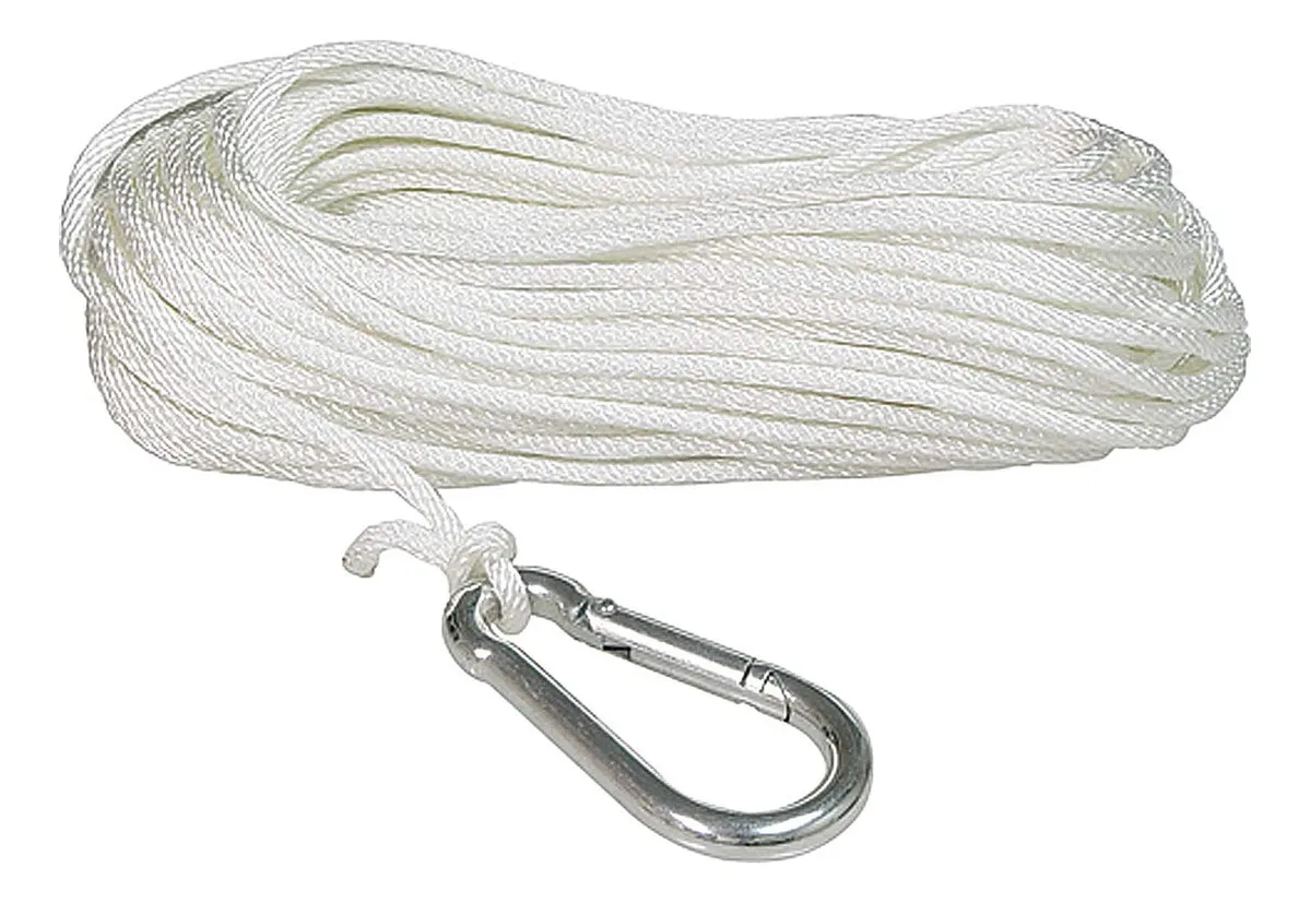 Cuerda de Ancla de Nylon Trenzado Sólido de Alta Resistencia para Embarcaciones y Usos Marinos - 9.5 mm de Diámetro x 10.7 Metros de Longitud