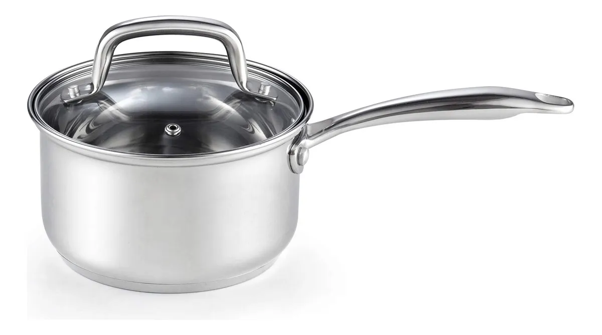 Cacerola Acero Inoxidable 2 Litros Plateada - Cocina Profesional, Duradera y Versátil para Hogares | Ideal para Sopas, Guisos y Más