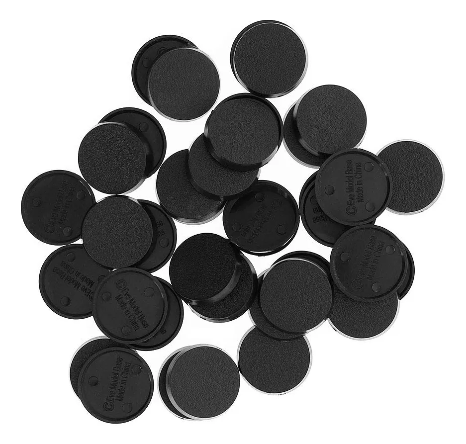 100 Bases Redondas de Plástico 25mm para Juegos de Mesa y Miniaturas - Alta Calidad y Durabilidad