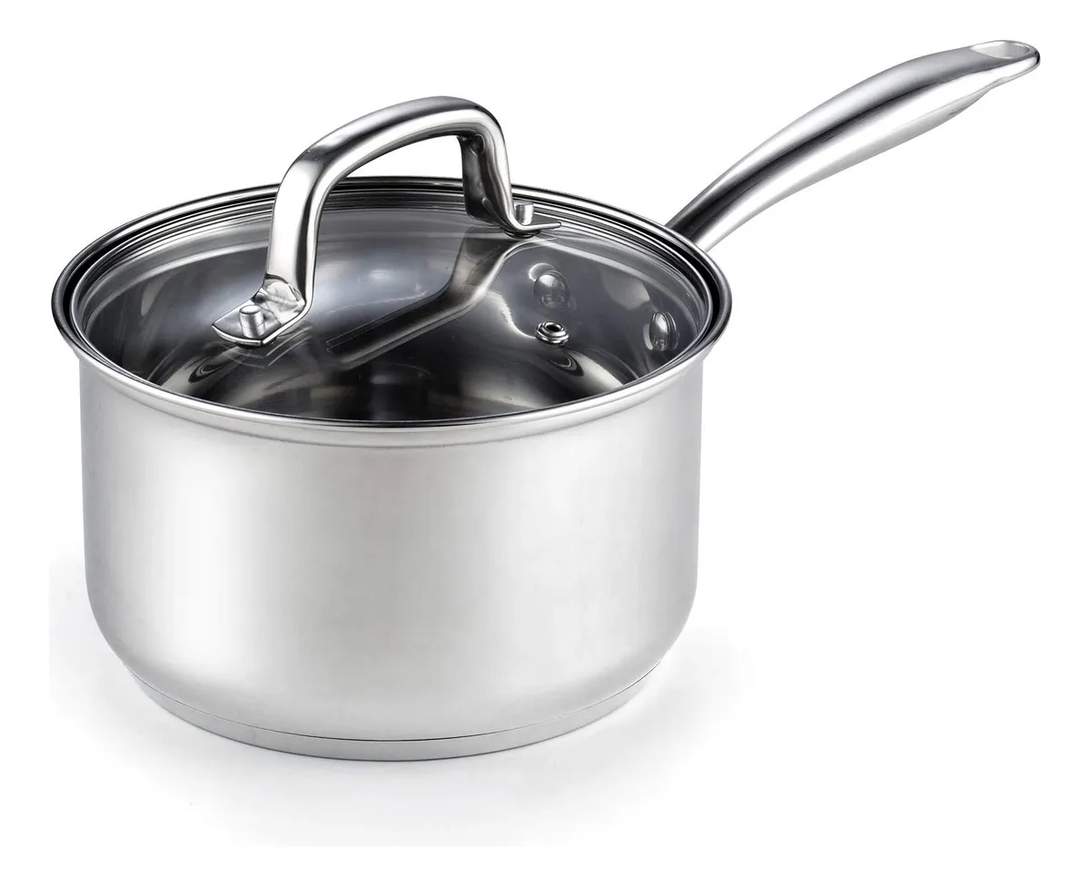 Cacerola Acero Inoxidable 2.84 Litros Plateada - Cocina Profesional y Duradera para el Hogar
