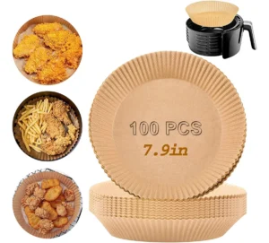100 Piezas de Papel para Freidora de Aire Desechable de 16 cm | Forros Antiadherentes para Cocinar Fácilmente | Accesorios Esenciales para Freidora de Aire