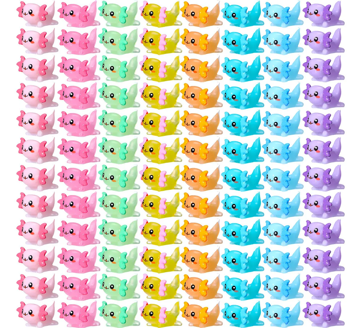 120 Piezas Juguete Axolotl de Resina para Decoración de Cumpleaños - Adorno Kawaii Miniatura para Manualidades y Coleccionables
