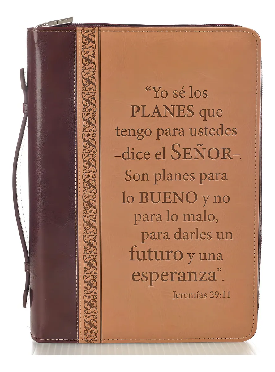 Biblia Grande Jeremías 29:11 Tapa Simil Piel Café - Versión Grande para Estudio y Reflexión | Con Mensaje de Esperanza y Fe.
