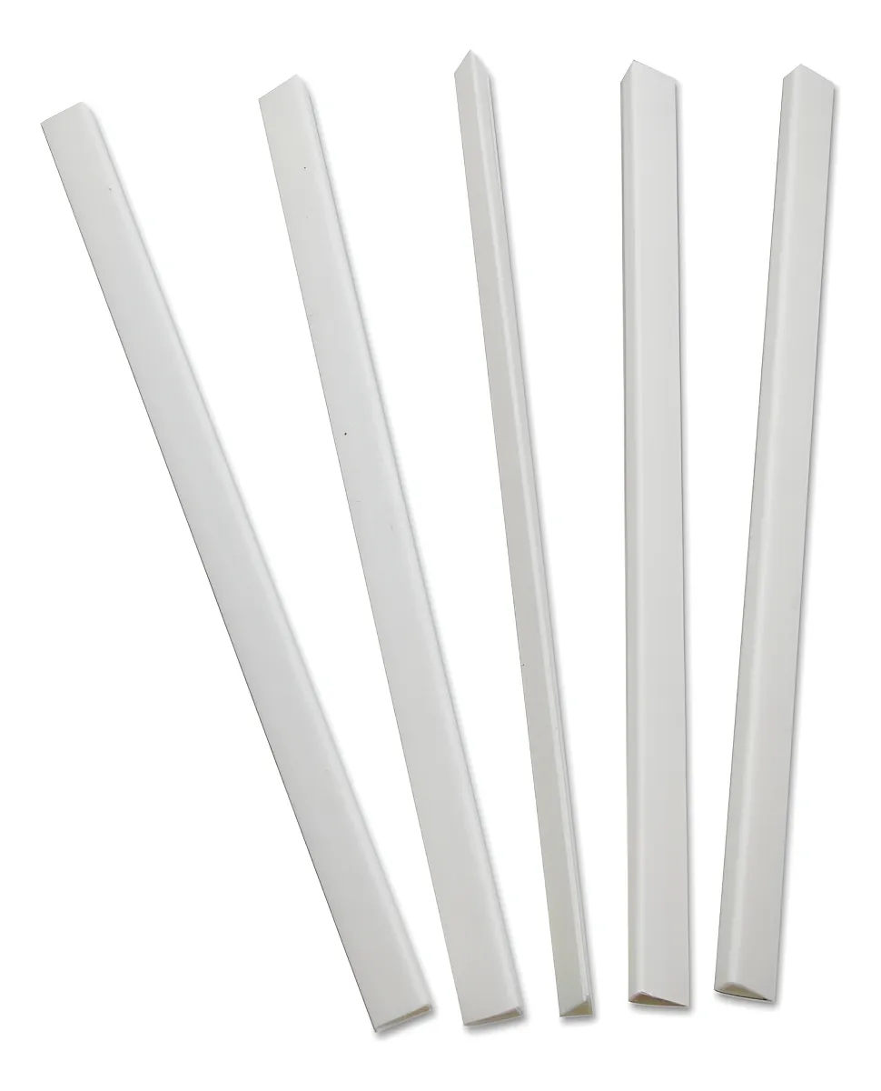 Barras de Encuadernación Slide N Grip Blancas 11 x 0.6 cm | Solución Segura y Duradera para Organización | Paquete de 100 Unidades | Estilo Profesional