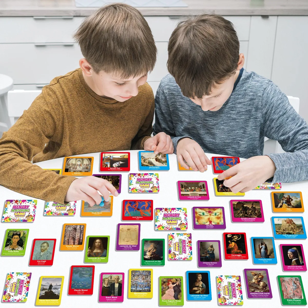Juego Educativo de 50 Pares de Recuerdos con Pinturas Famosas - Ideal ...