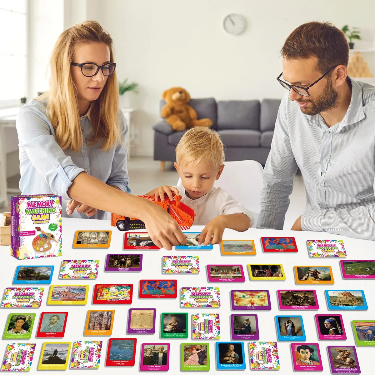 Juego Educativo de 50 Pares de Recuerdos con Pinturas Famosas - Ideal ...