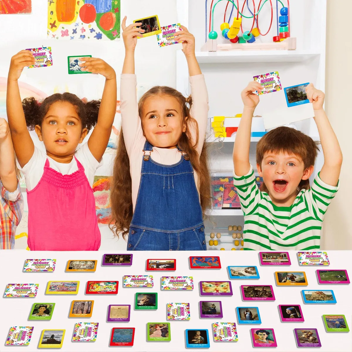 Juego Educativo de 50 Pares de Recuerdos con Pinturas Famosas - Ideal ...