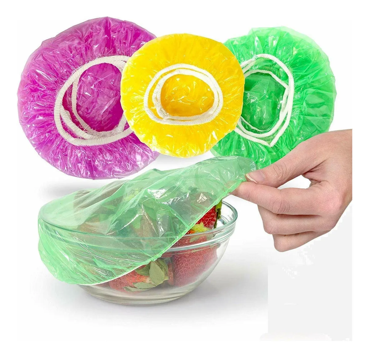 120 Fundas Elásticas Reutilizables para Alimentos - Conserva Frescura y Protege tus Comidas - Colores Variados - Accesorios de Cocina Esenciales