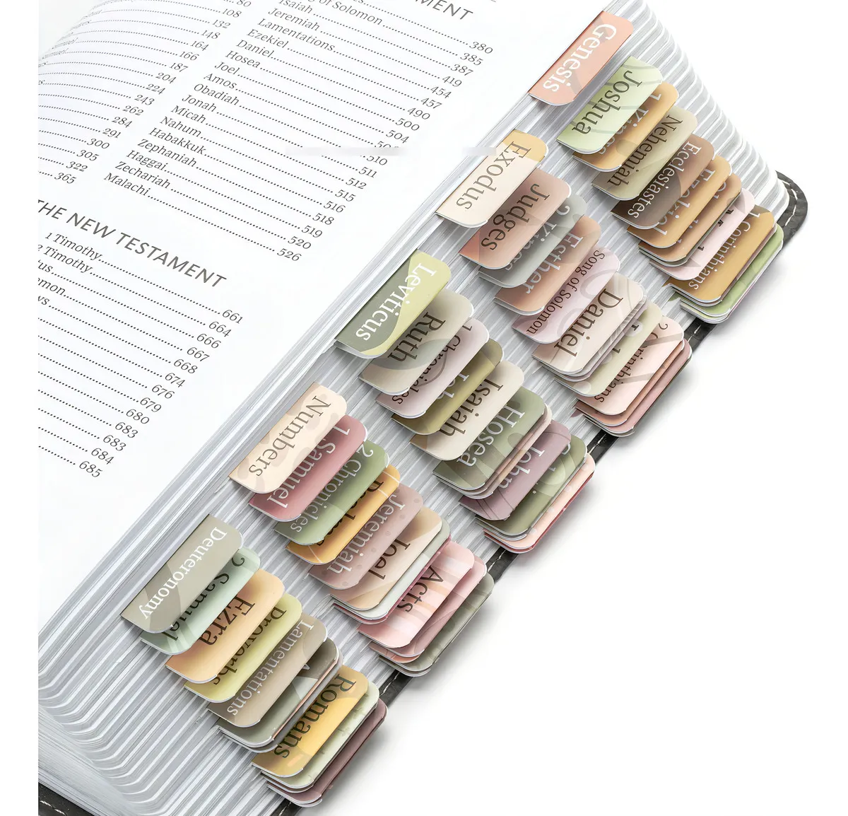 Pestañas para Biblia 75 Laminadas | Estudio Bíblico y Libros | Diseño Terroso (Earthy)