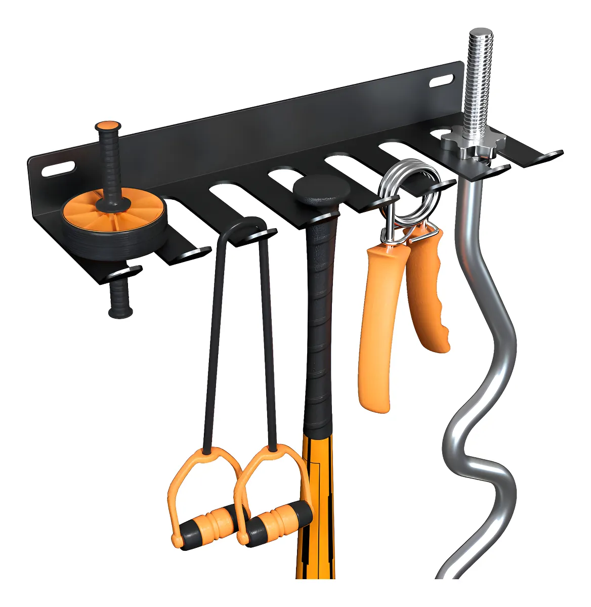 Estante de Almacenamiento Negro para Gimnasio - Soporte de Pared Robusto y Duradero para Equipamiento Deportivo, Pesas y Accesorios | Maximiza Tu Espacio de Entrenamiento