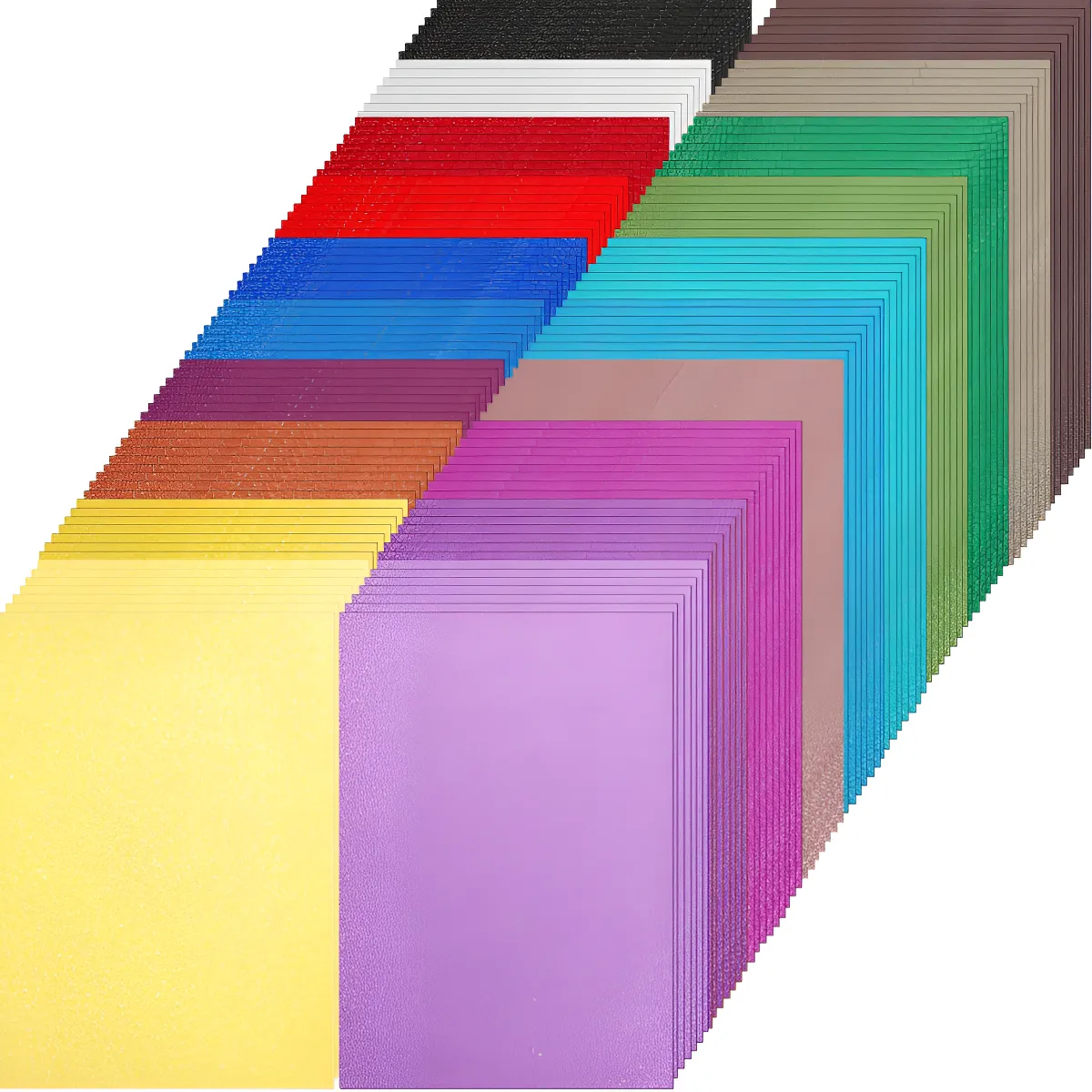 160 Hojas Cartulina Purpurina Brillante 250 G/m² A4, 20 Colores Vibrantes para Manualidades, Decoración y Proyectos Escolares