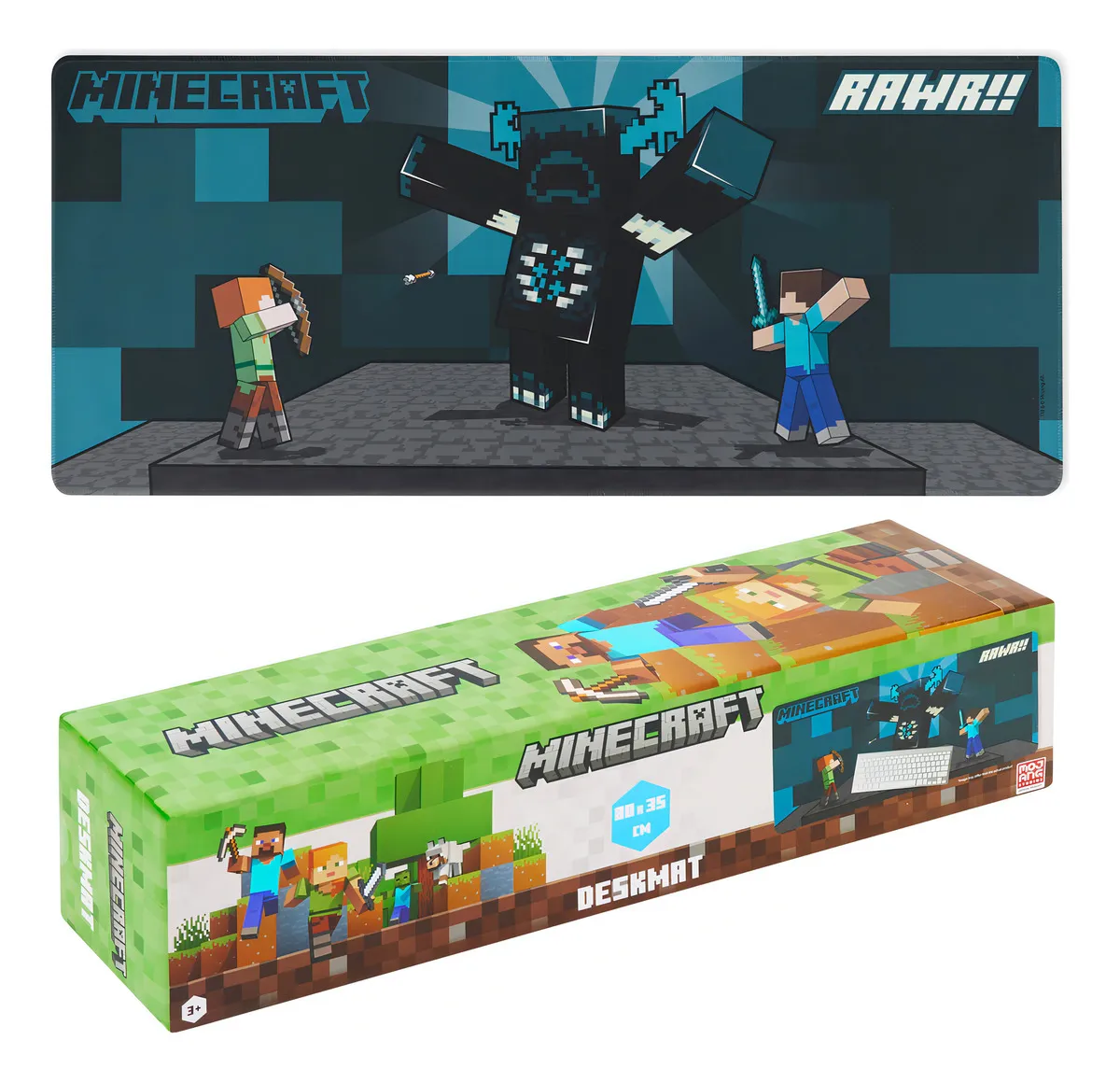 Alfombrilla Antideslizante Minecraft 80x35cm | Escritorio Gaming, Oficina, PC | Resistente y Duradera
