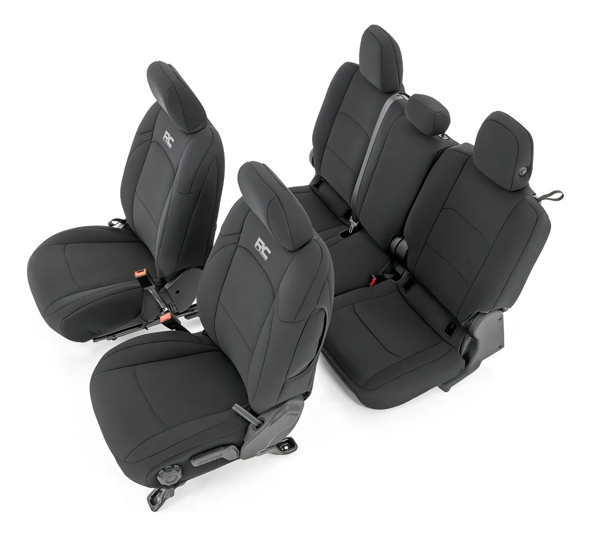Fundas de Asiento de Neopreno Negro para Jeep Gladiator JT 2020-2022 - Protección Premium y Estilo Duradero