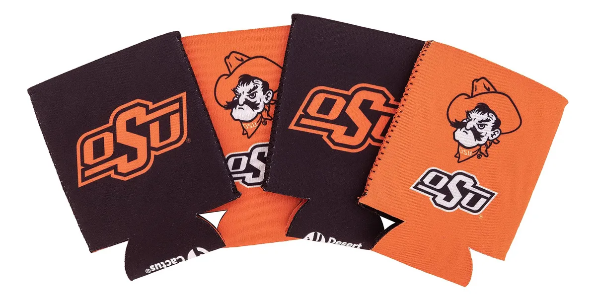 Enfriador de Bebidas para Latas Oklahoma State University 4" | Mantiene Tus Bebidas Frías | Regalo Ideal Fanáticos OSU | Accesorio Versátil