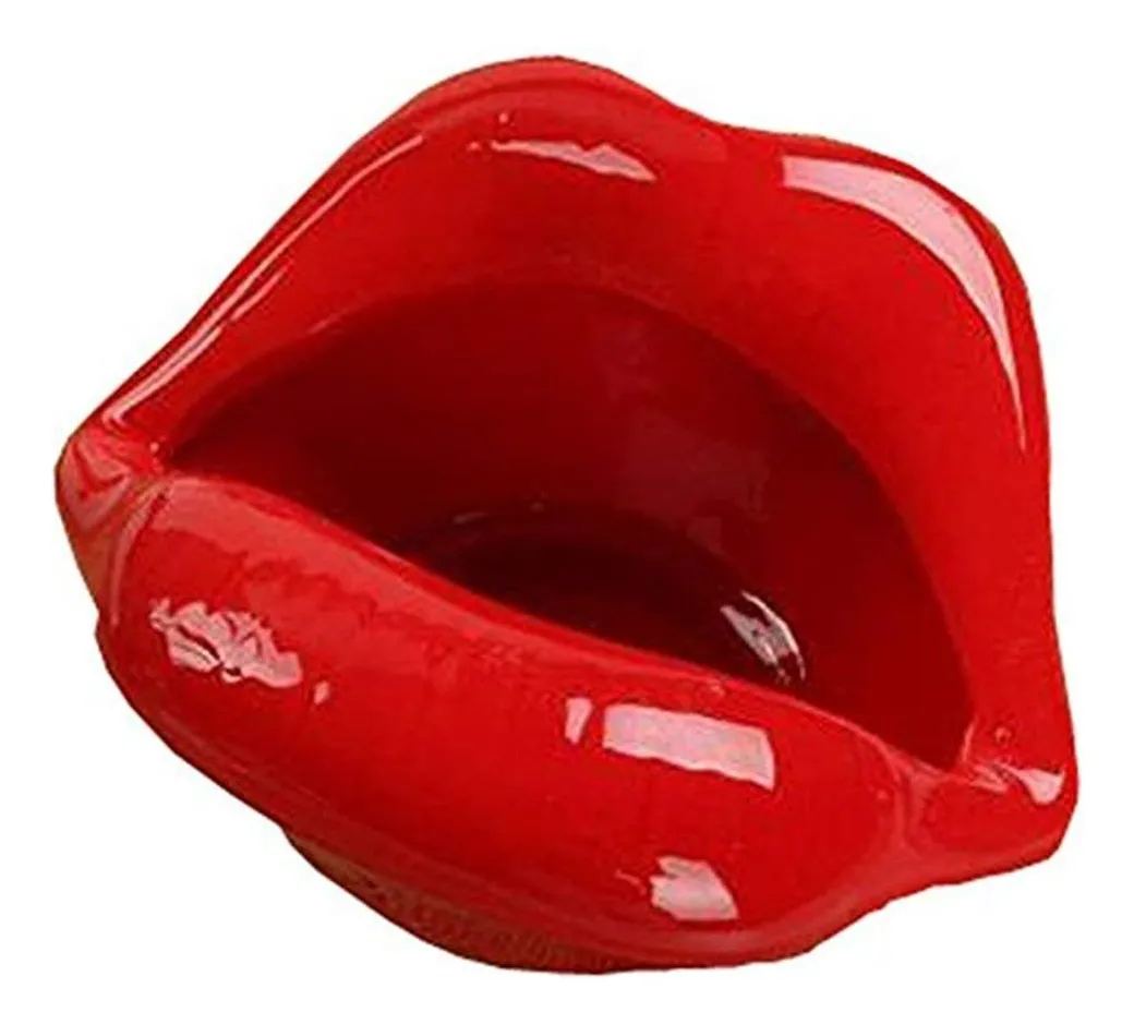 Cenicero Creativo de Cerámica Estilo Labios Rojos - Diseño Único y Elegante para Decoración Hogar y Oficina