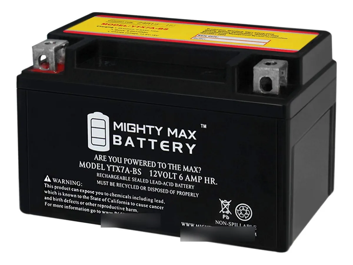 Batería YTX7A-BS 12V 6Ah 105 CCA para Moto y ATV - Potencia Confiable y Durabilidad Superior para tu Vehículo