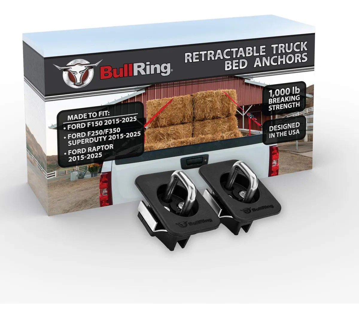 Amarres Retráctiles de Alta Resistencia para Camioneta Ford F150, F250, F350 Raptor | Sujeción Segura y Fácil para Carga Pesada