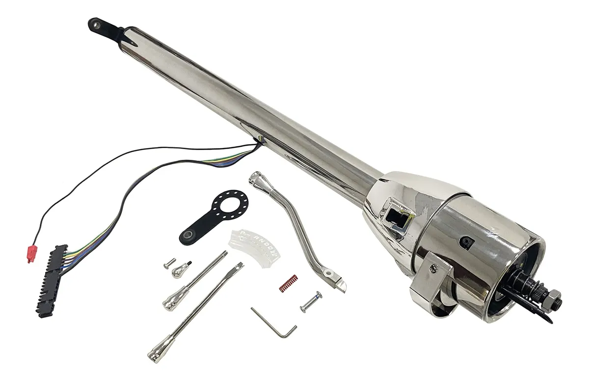 Columna de Dirección de Acero Inoxidable 76 Cm con Inclinación Automática para Vehículos y Maquinaria - Durabilidad y Adaptabilidad Superior