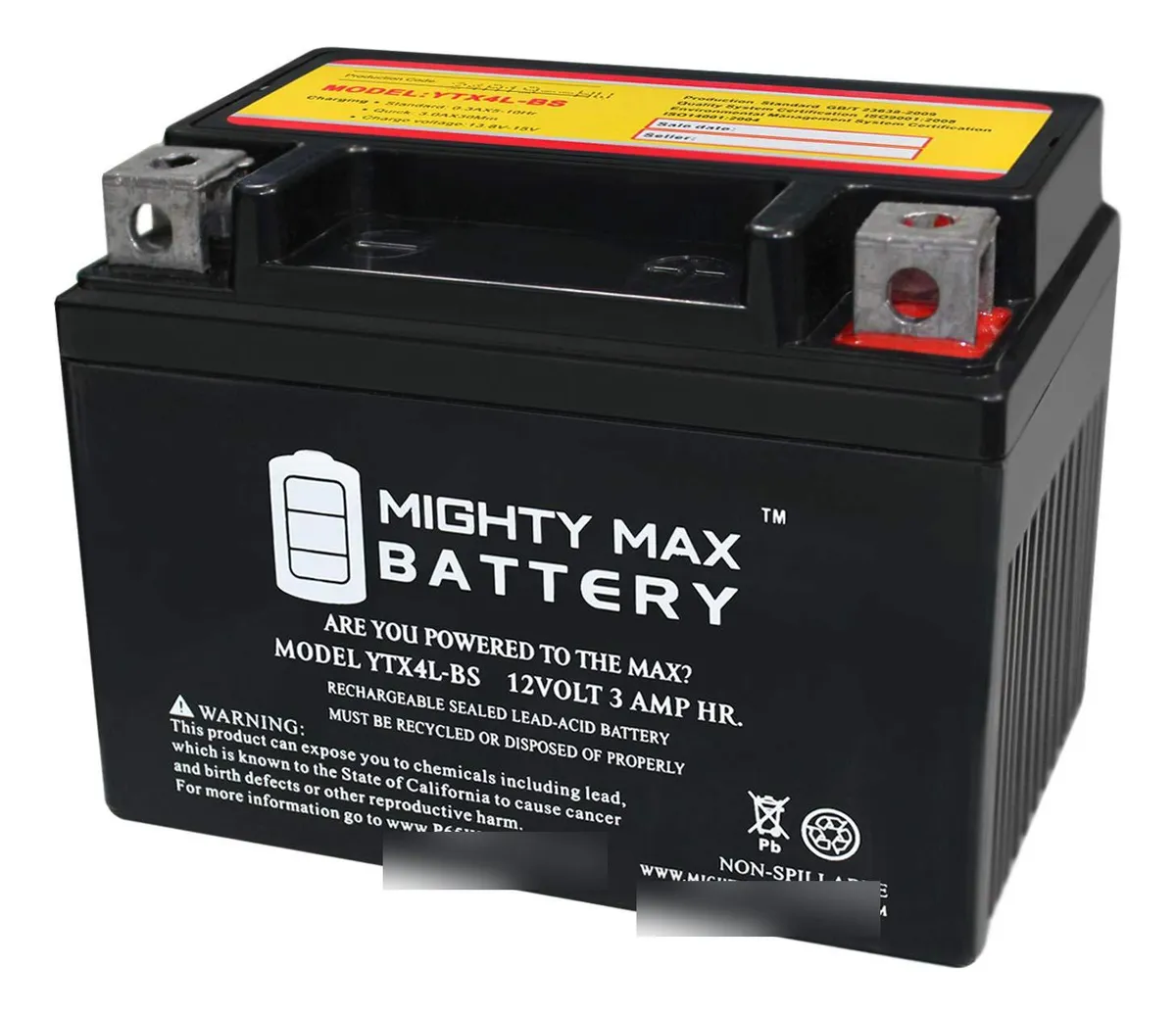 Batería de Motocicleta 12V 3Ah Recargable SLA AGM Izquierda - Potencia Confiable para tu Moto - Tecnología Sellada de Plomo Ácido