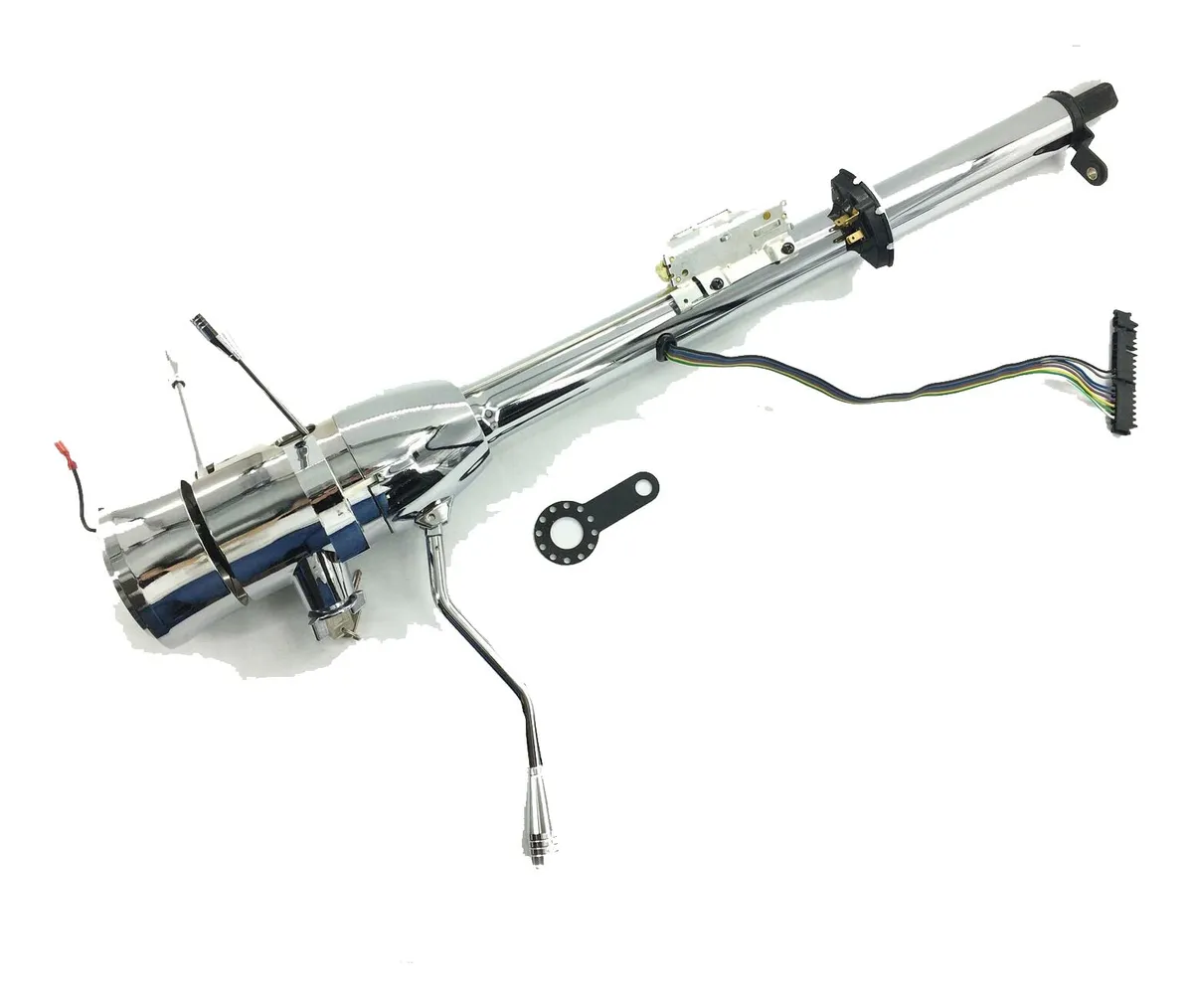 Columna de Dirección Inclinable para Coche 81cm con Adaptador y Rueda Cromada - Ajuste Ergonómico y Estilo Premium para tu Vehículo