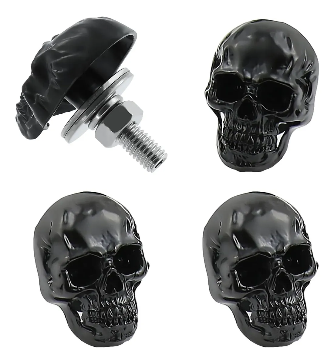 Juego 4 Tornillos Decorativos Cromados para Placa de Matrícula de Coche/Moto: Seguridad, Estilo y Fácil Instalación | Accesorios Universales para Vehículos