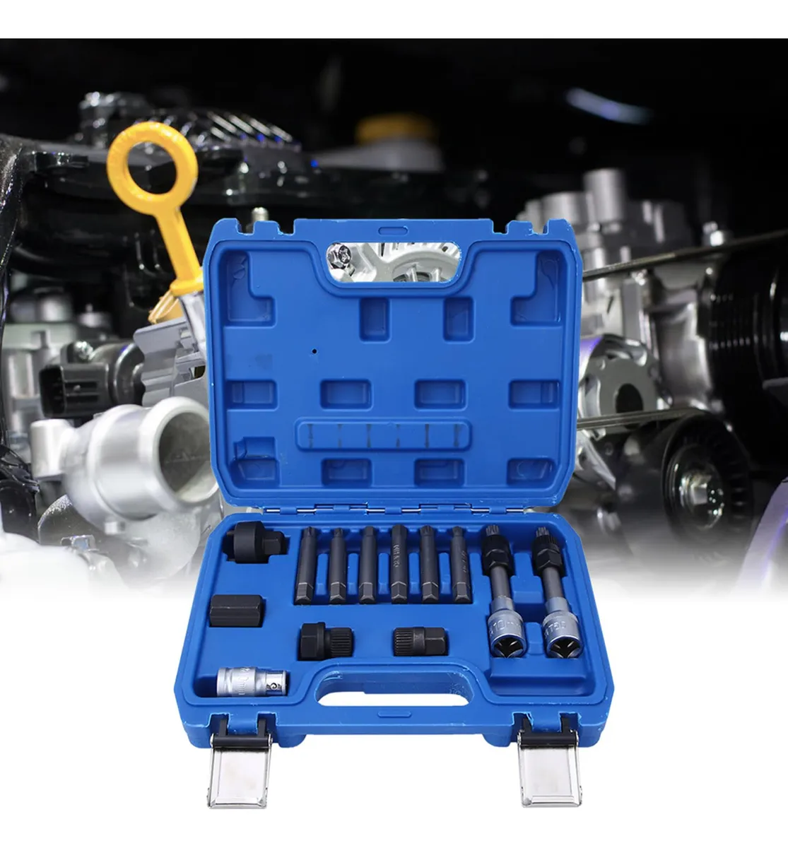 Juego de 13 Piezas Llave Inglesa para Desmontaje de Alternador - Herramienta Profesional para Reparación Automotriz - Kit Esencial para Mecánicos