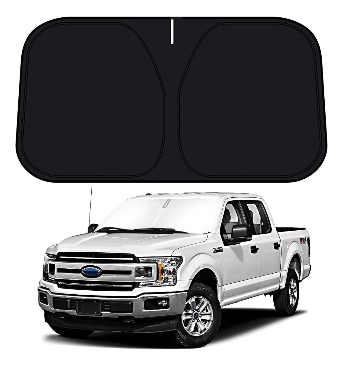 Parasol Plegable Doble Capa para Parabrisas Ford F150 2015-2020 | Protección UV Máxima | Fácil Instalación | Bloqueo Calor Interior