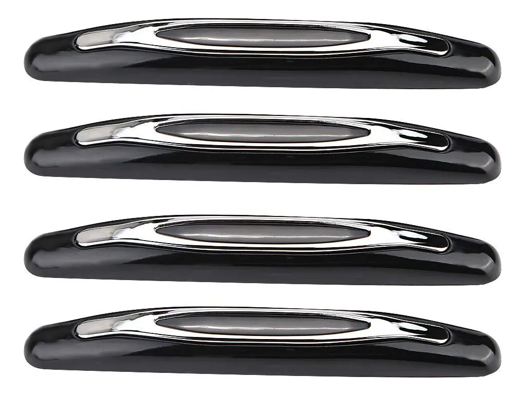 4x Guarnecido Protector Puerta Coche Negro Antigolpes Bumper Universal para Protección Integral contra Impactos y Arañazos